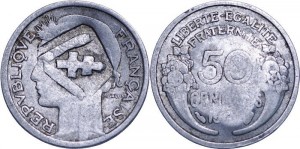 Jeton 50 Centimes Contremarqué – Croix De Lorraine Et 8.D (8-38/1) – Collection